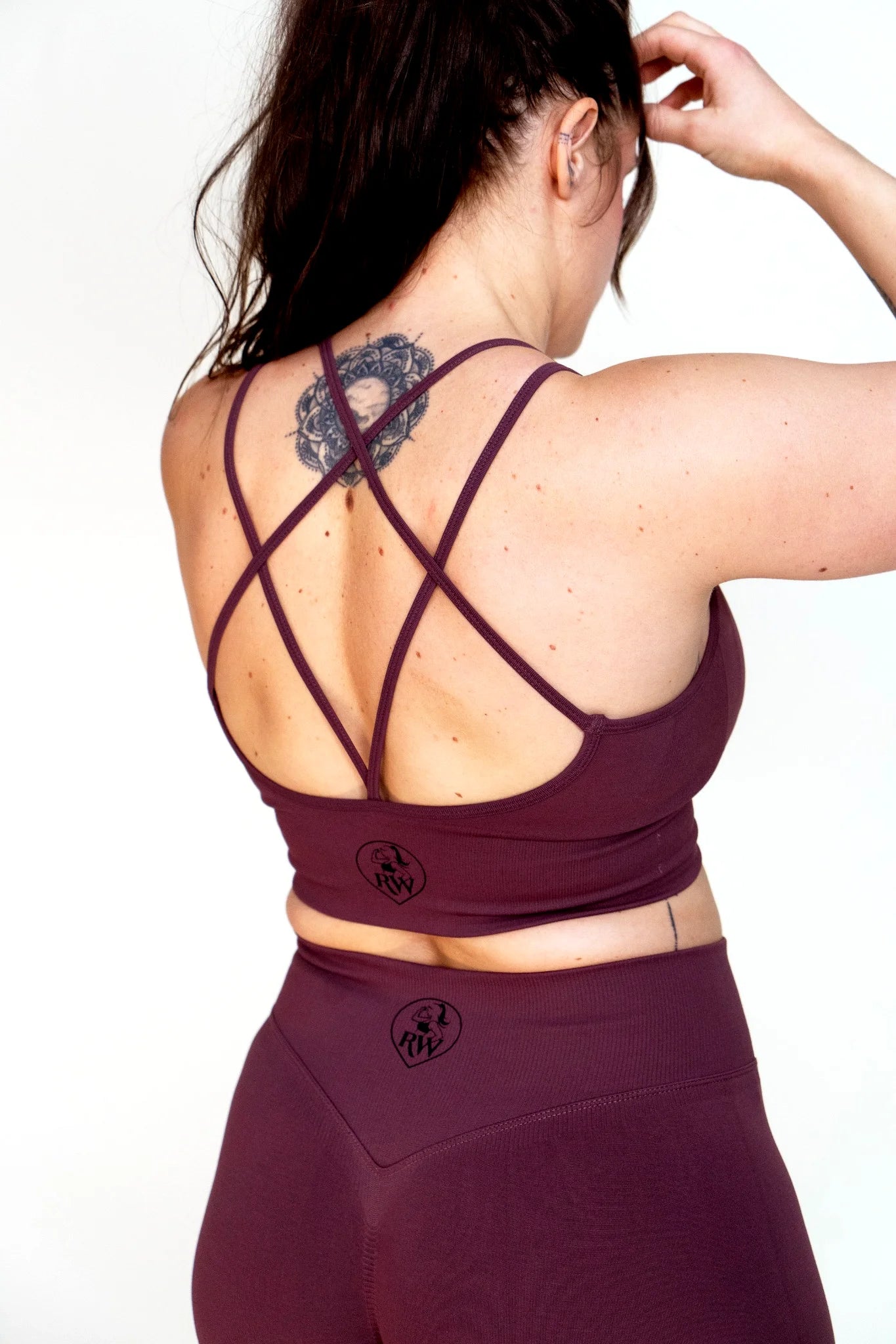 Brassière sans couture bordeaux prune – Dos croisé