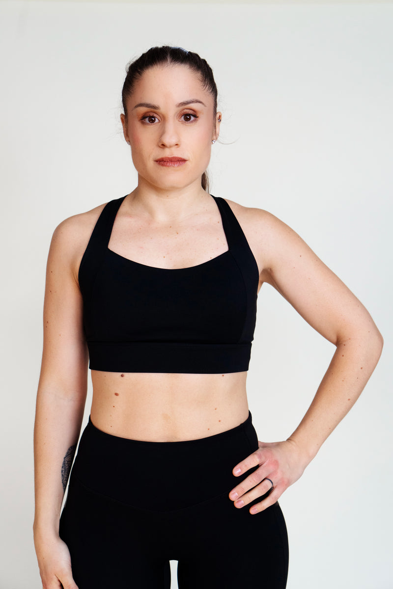 Brassière de sport noire maintien fort