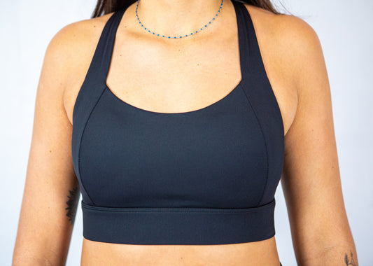 Brassière de sport noire maintien fort