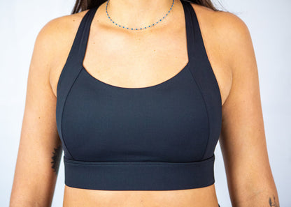 Brassière de sport noire maintien fort