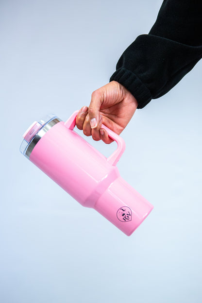 Gourde rose isotherme 1,2L-Avec paille intégrée