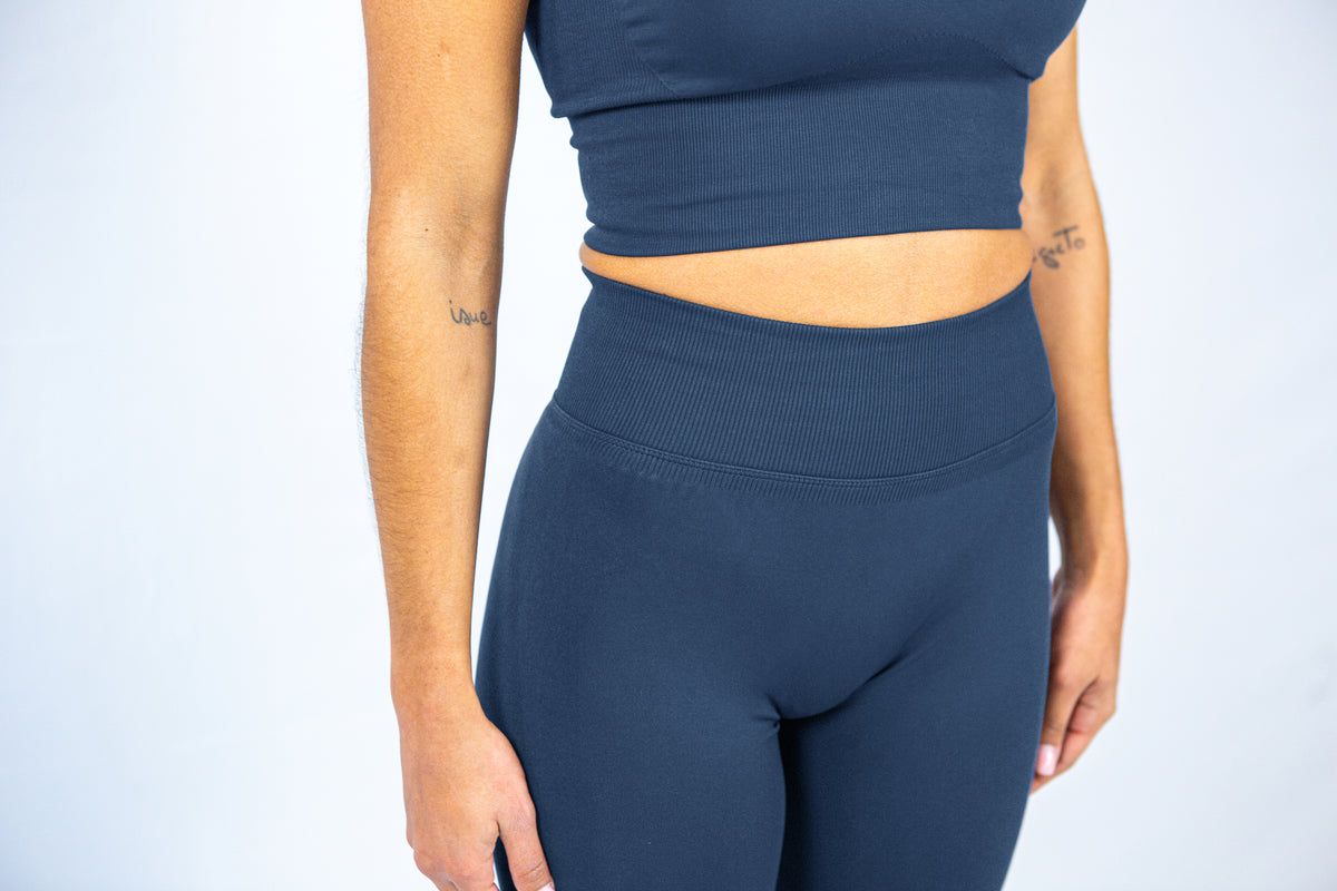 Legging Push-Up Sans Couture bleu foncé