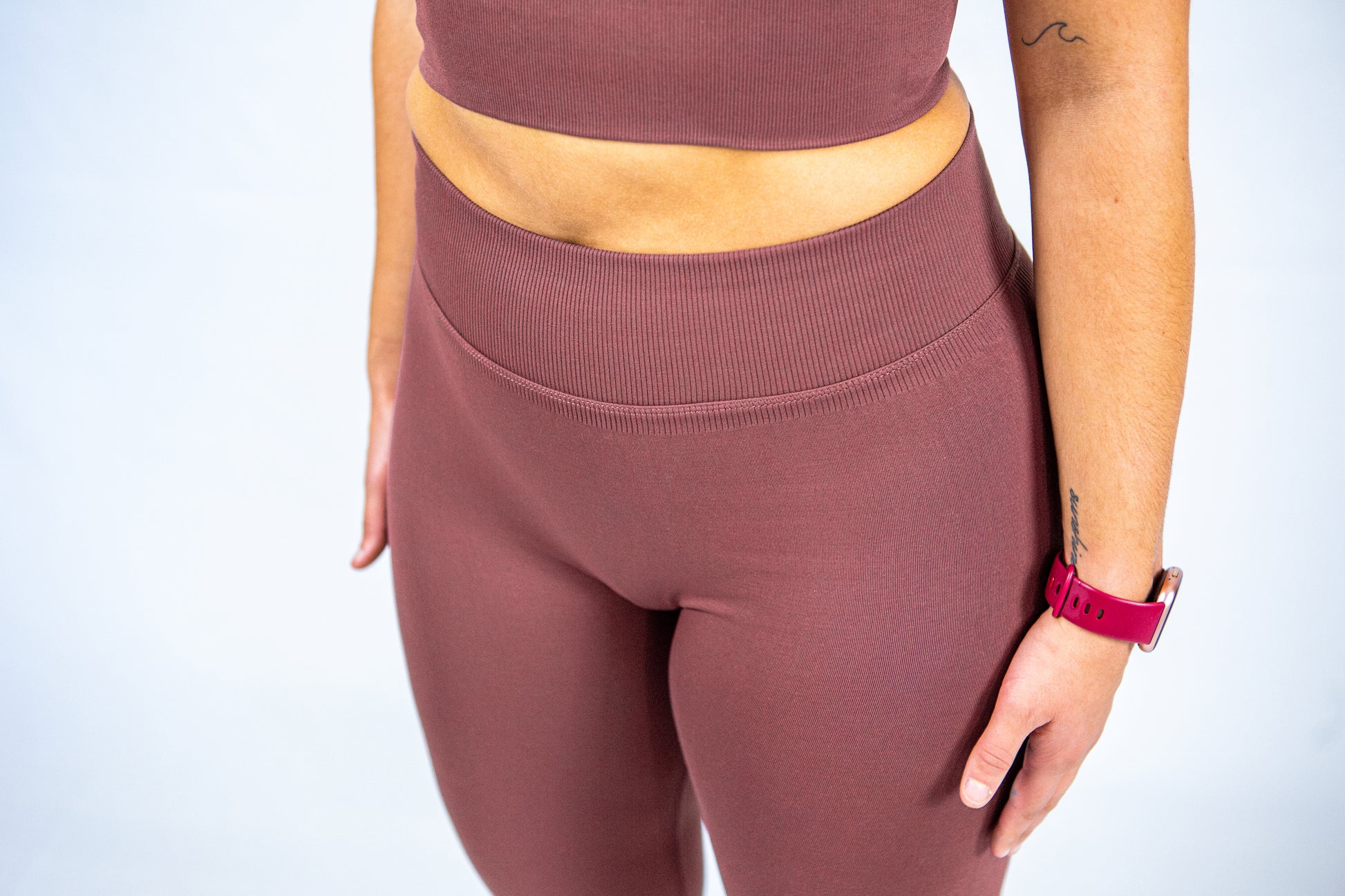 legging push up cacao de près à la taille 