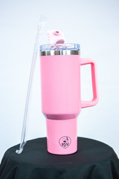 Gourde rose isotherme 1,2L-Avec paille intégrée