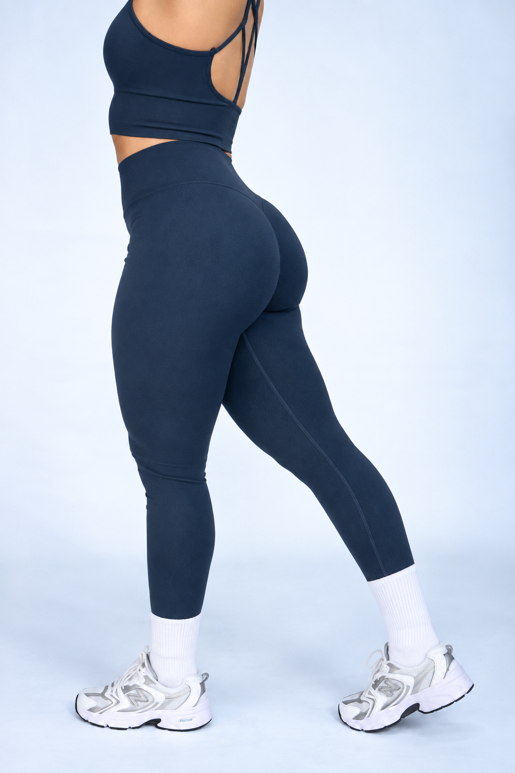 Legging Push-Up Sans Couture bleu foncé